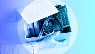 image of an employees hands holding a box