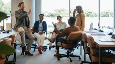 Employees having an informal meeting. 