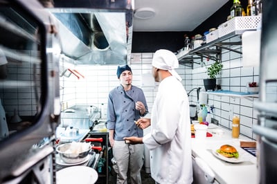 boss unhappy with kitchen worker