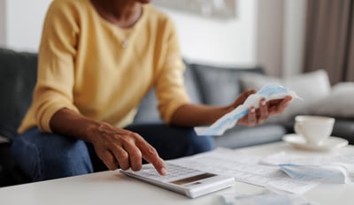 Woman doing her budgeting.