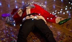 image of drunk santa