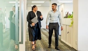 employees discuss pay