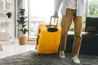 Person about to go on holiday