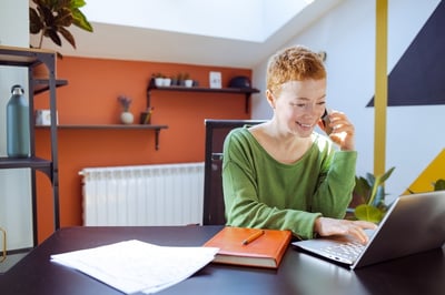 Employee working from home