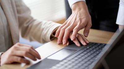 hand touching another