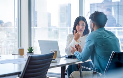 manager and worker review pay