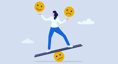 person balancing wellbeing