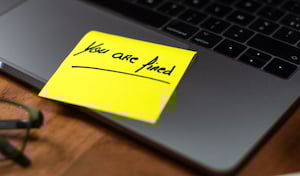 image of note saying you're fired