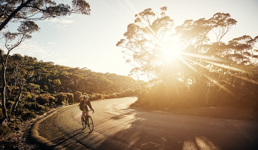 person on cycling holiday