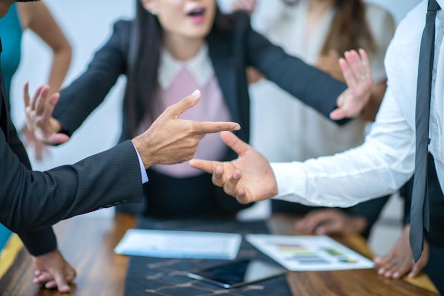 Employees attend mediation