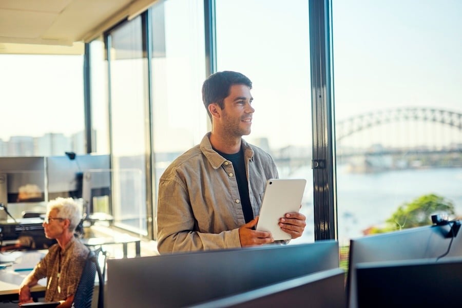 Worker in a Sydney office